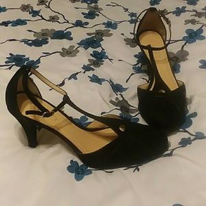 Ann Taylor Loft Black Suede Heels